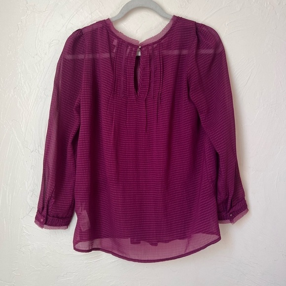 Anthropologie HD in Paris purple sheer blouse size 2 - Picture 9 of 9